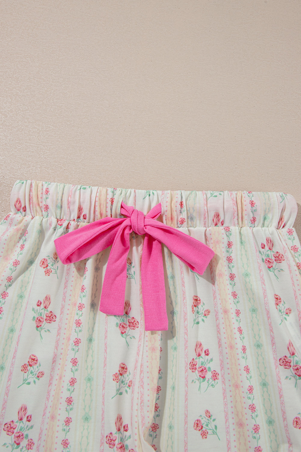 Floral Print Pink Pajamas Set