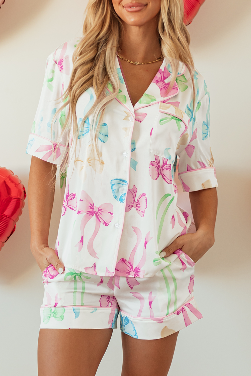 Multi Bow Pajama Set