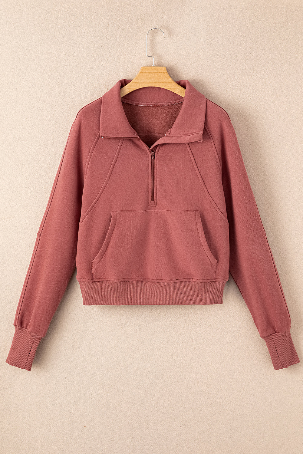 Brown Fleece Lined Zip Sweatshirt