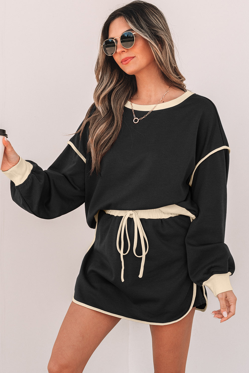 Black Comfy Skort Set