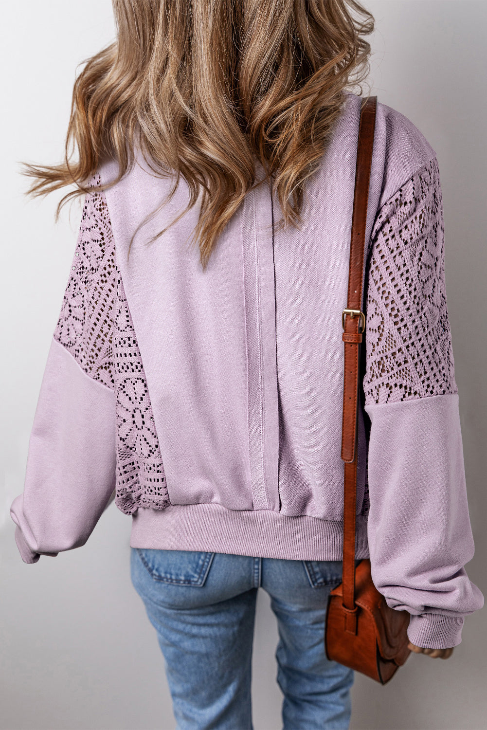 Orchid Crochet Sweatshirt