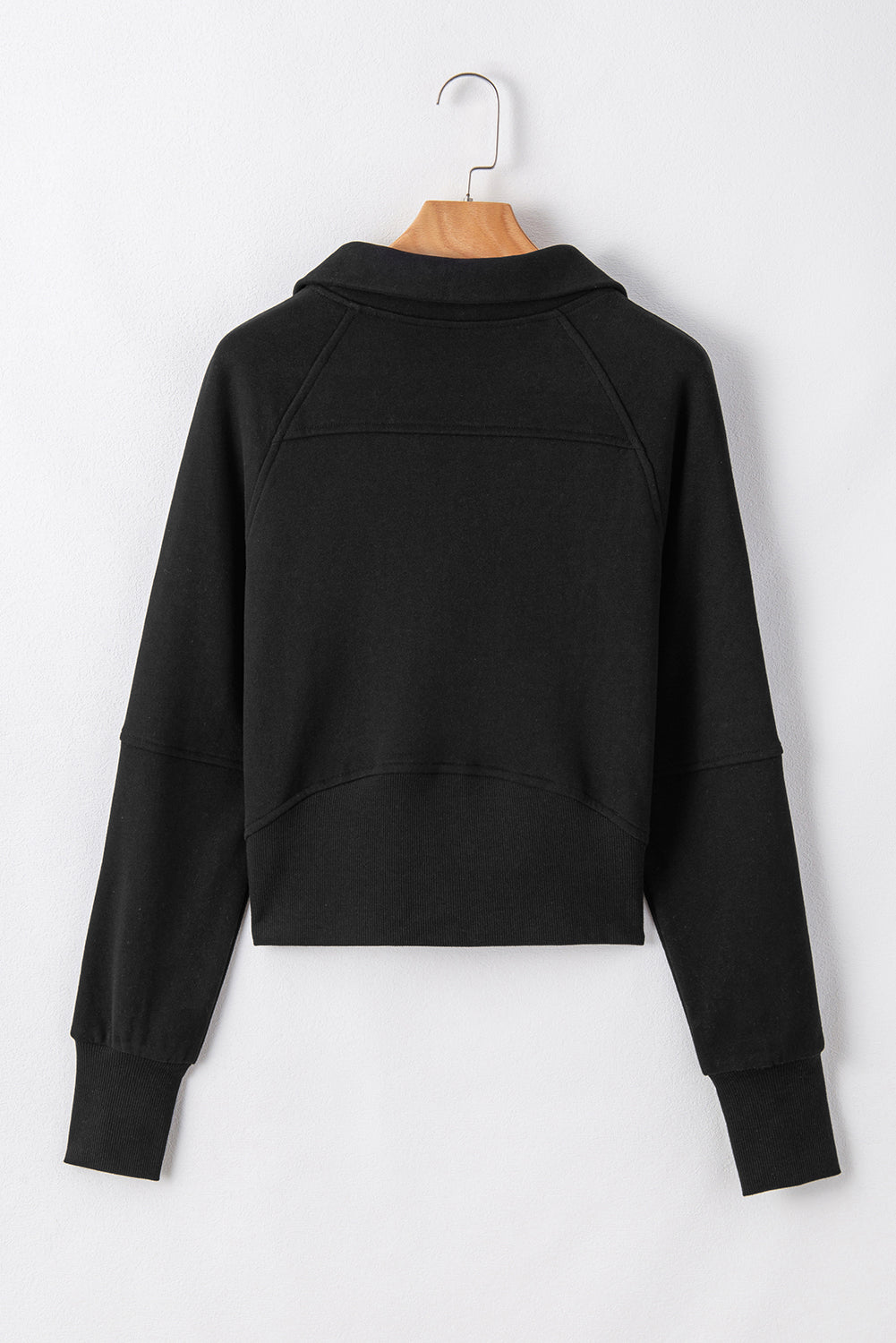 Black Fleece Lined Zip Sweatshirt