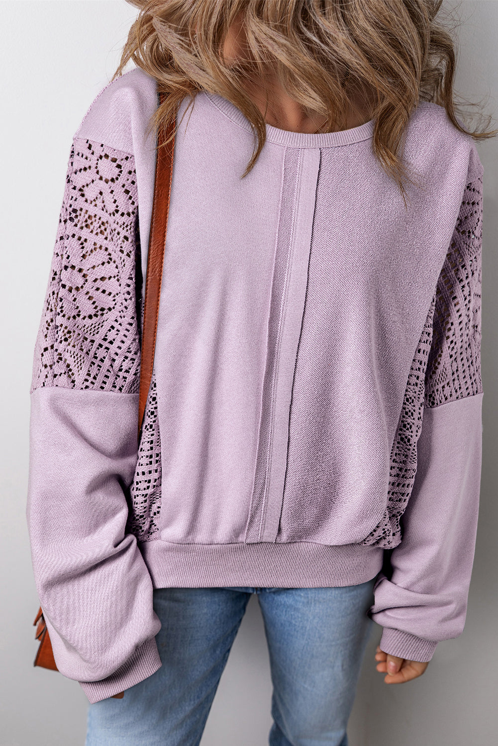 Orchid Crochet Sweatshirt