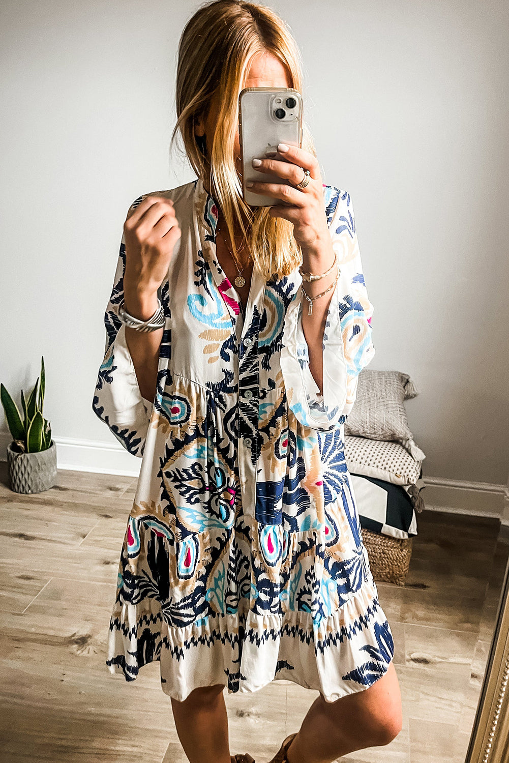 Printed Mini Dress