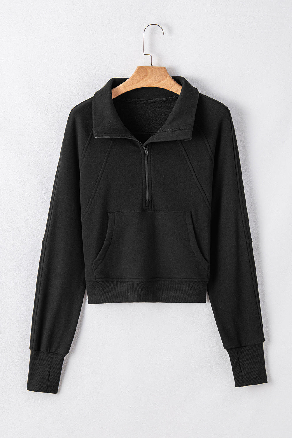 Black Fleece Lined Zip Sweatshirt