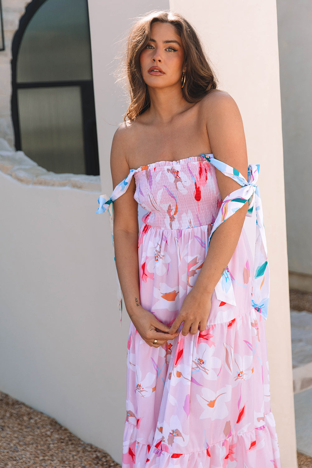 Pink Floral Maxi Dress