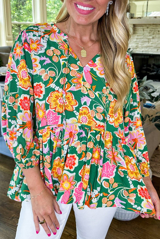 Floral Peplum Blouse