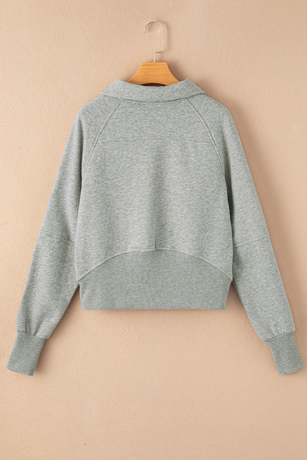 Gray Fleece Lined Zip Sweatshirt