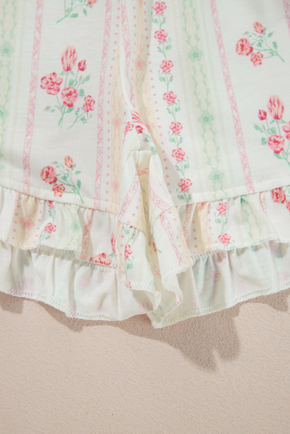 Floral Print Pink Pajamas Set