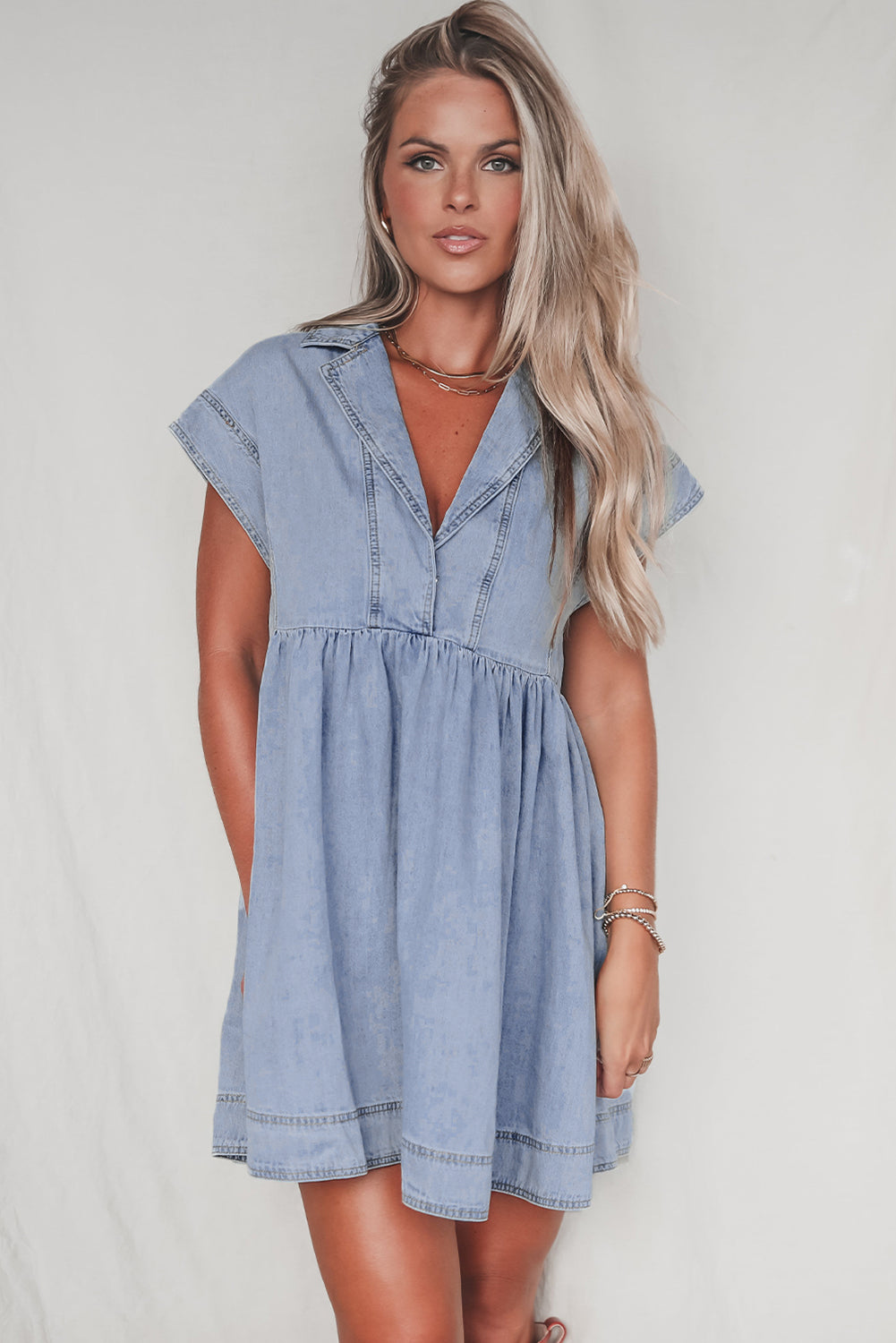 Beau Blue Lapel Dress