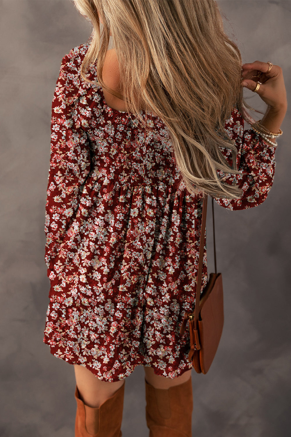 Charming Red Boho Mini Dress