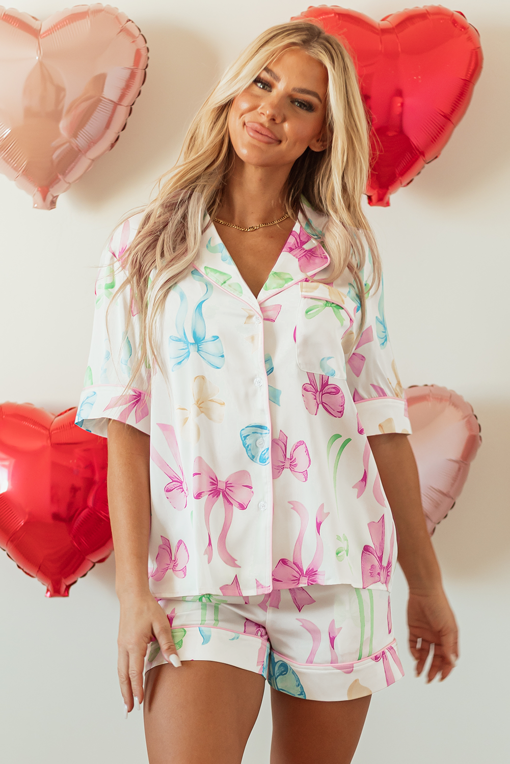 Multi Bow Pajama Set