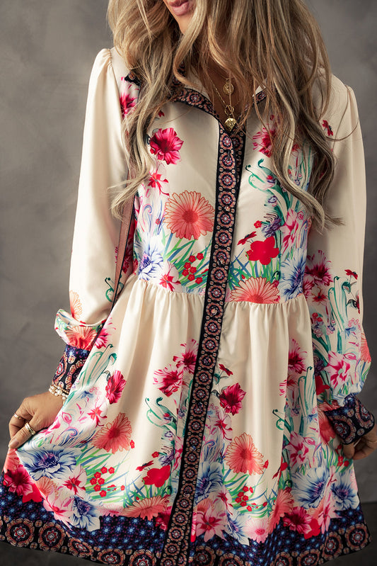 Floral Print Shirt Dress