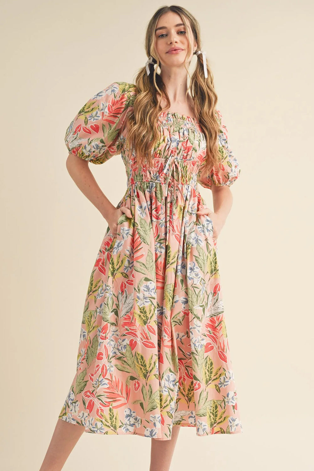 Pink Floral Maxi Dress